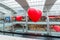 Moscow, Russia - March 05.2017. Balloons in the shape of heart in shopping complex Capitoliy