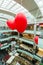 Moscow, Russia - March 05.2017. Balloons in the shape of heart in shopping complex Capitoliy