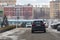 moscow, russia - March, 18, 2021: new lagre chineese minivan chery tiggo 8 pro riding city road. back view