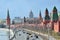 Moscow, Russia, March, 20, 2016. Russian scene: cars near Moscow kremlin