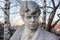 Moscow, Russia - March 24, 2020: Monument to the great Russian poet Sergey Yesenin on the background of birch trees