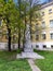 MOSCOW, RUSSIA - May 04, 2019: Monuments to Herzen in front of building of the Moscow State University, Faculty of Journalism