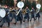 MOSCOW, RUSSIA - MAY 08, 2017: The Military Exemplary Band of the Honor Guard at the solemn event at the Tomb of Unknown soldier a