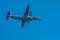 Moscow, Russia - May 09, 2014: An-22 - heavy turboprop transport aircraft. Aviation part of Victory parade 2014 in