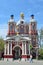 Moscow, Russia, May, 09, 2015. Russian scene: man walking near the church of St. Clement the Pope in Zamoskvorechye