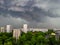 MOSCOW, RUSSIA - May 09, 2019: Rain clouds in Moscow