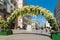 Moscow, Russia -may 14.2016. Kamergersky lane decorated arches with flowers - Spring Festival Moscow