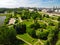 Moscow, Russia - May 27. 2018. large urban pond in Victory Park in Zelenograd