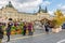 Moscow, Russia - October 08, 2019: People on Red Square in Moscow during the traditional festival Golden Autumn. Moscow downtown