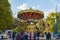 Moscow, Russia - October 1, 2016. Colourful carousel in the Park Sokolniki.