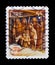 MOSCOW, RUSSIA - OCTOBER 1, 2017: A stamp printed in Ireland shows The Adoration of the Shepherds, Christmas 2007 serie, circa