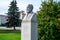 Moscow, Russia - October 12, 2020: Bust of great Russian physiologist and vivisector Ivan Petrovich Pavlov next to Moscow State