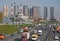 Moscow, Russia.  October 13, 2021:   View of Third Ring Road TTK is beltway around central Moscow, Russia, located between the G