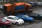 MOSCOW, RUSSIA-October 22, 2021: A city car that takes recyclables to the place of waste processing. It says recyclables