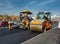 Moscow, Russia -October 9. 2018. Asphalt pavement repair using asphalt paver