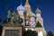 Moscow, Russia, Red Square, Cathedral of Intercession of Most Holy Theotokos on the Moat Temple of Basil the Blessed at night