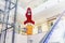 Moscow, Russia, September 26, 2019: Interior of the Central Children`s World. Big rocket