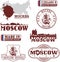 Moscow, Russia - set of skylines and emblems