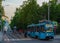 Moscow/Russia - Tram leaving the station of Chistie Prudi