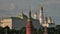 Moscow, Russia, view on kremlin towers on against cloudy sky.