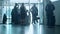 Moscow, Russia, Vnukovo Airport - September 11, 2019: Baggage Screening Area. The airport worker scans a people coming