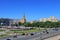 Moscow, Russia â€“ May 25, 2018: Berezhkovskaya Embankment of the Moscow River and Europe Square