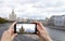 Moscow`s most famous buildings smartphone view. Kotelnicheskaya Embankment Building,