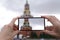 Moscow`s most famous buildings smartphone view. Spasskaya Savior`s Tower of Moscow Kremlin