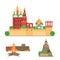 Moscow sights vector illustration set