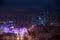 Moscow skyline panorama, night City and Kutuzovsky