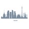 Moscow skyline silhouette - landmarks cityscape in liner style