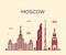 Moscow skyline trendy vector illustration linear