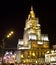 Moscow, skyscraper at night