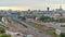 Moscow timelapse, evening view of the third transport ring and the central part of Moscow`s rings, traffic, car lights