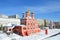 Moscow, Varvarka street. View of the Church of the Sign of the Mother of God Znamensky monastery and the Church of the great Mar