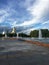 Moscow, Victory Park, worship mountain, fountain in the park, far away church