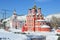 Moscow, Znamensky monastery on Varvarka street in winter in sunny weather