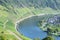 Mosel curve with waterfront camping in Wolf