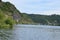 Mosel near Hatzenport with cliffs and steep vineyards