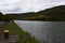 Mosel shore near Lehmen with an island in autumn