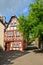 Moselle Valley Germany: View to historic half timbered house in the old town of Traben-Trarbach