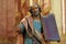 Moses holding the Ten Commandments