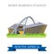 Moses Mabhida Stadium in South Africa. Flat vector