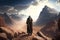 Moses on Mount Sinai. Generative AI