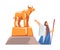 Moses Pointing at Golden Idol as Narrative from Bible Vector Illustration