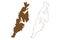 Moskenesoya island Kingdom of Norway, Lofoten Archipelago map vector illustration, scribble sketch Moskenesoya map