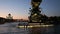 Moskow Moskva River embankment and the Piter the Thirst Monument, Russia at night