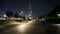 Moskow Moskva River embankment and the Piter the Thirst Monument, Russia at night