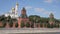 Moskva river embankment with Kremlin walls, towers and cathedrals