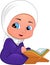 Moslem girl reading quran